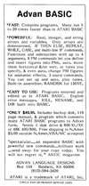 Advan BASIC Compiler Atari ad