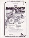 RealSports Football Atari ad