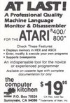 Monitor / Disassembler Atari ad