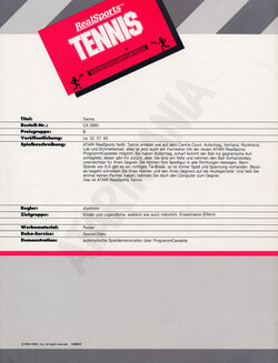 RealSports Tennis Atari ad