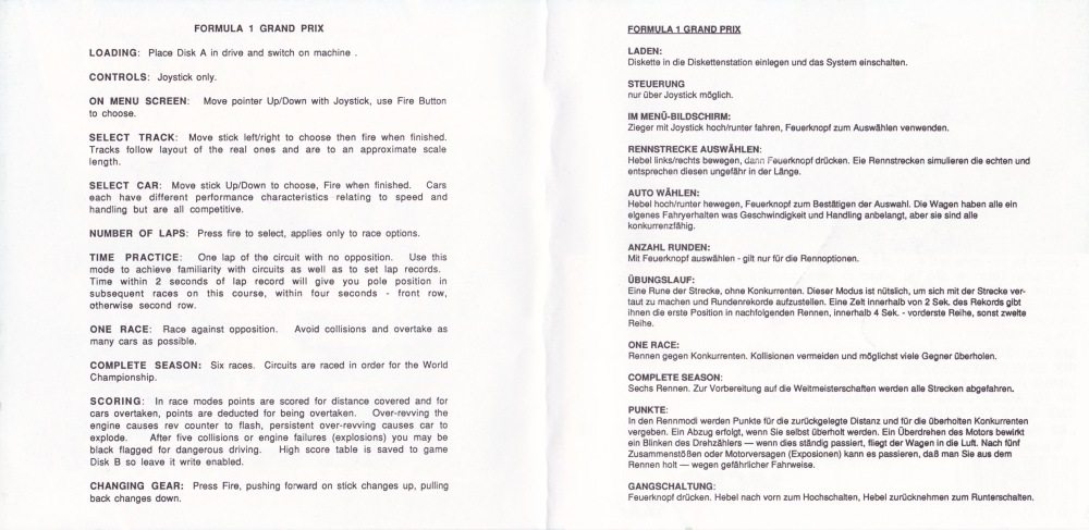 Instructions page 1