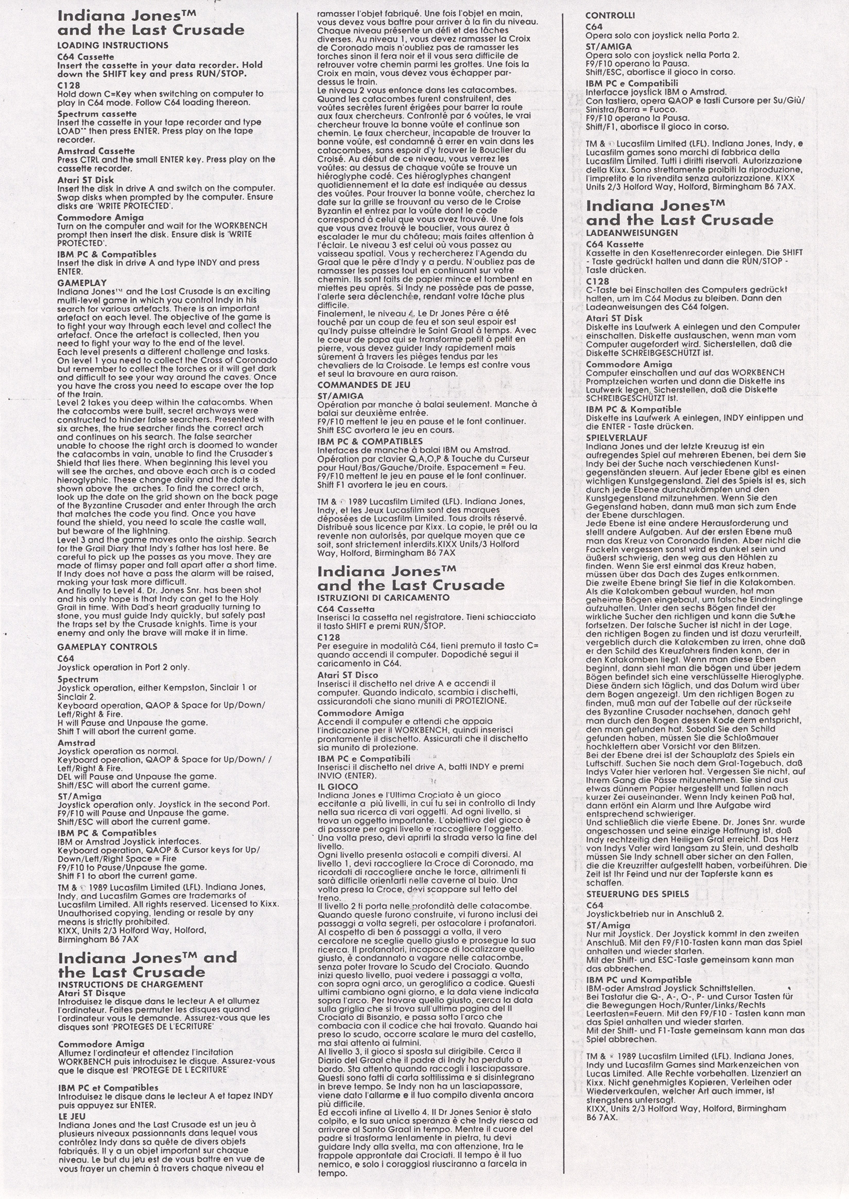 Instructions page 1