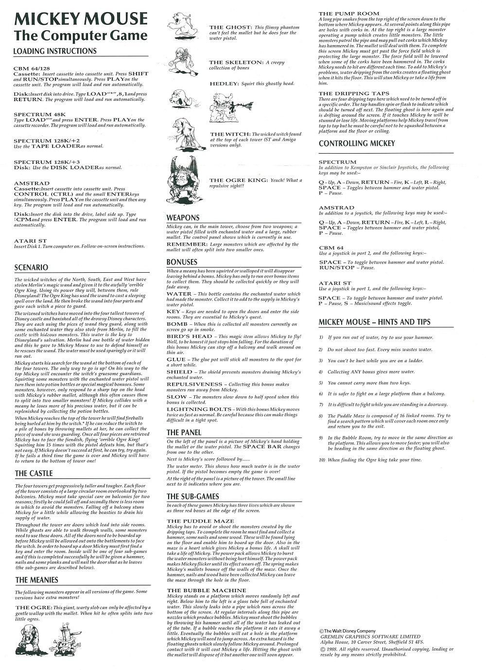Instructions page 1