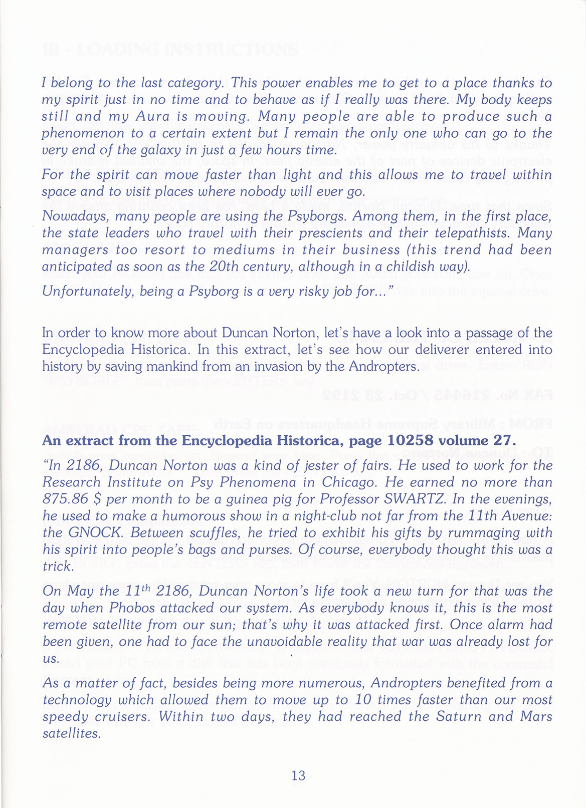 Instructions page 13
