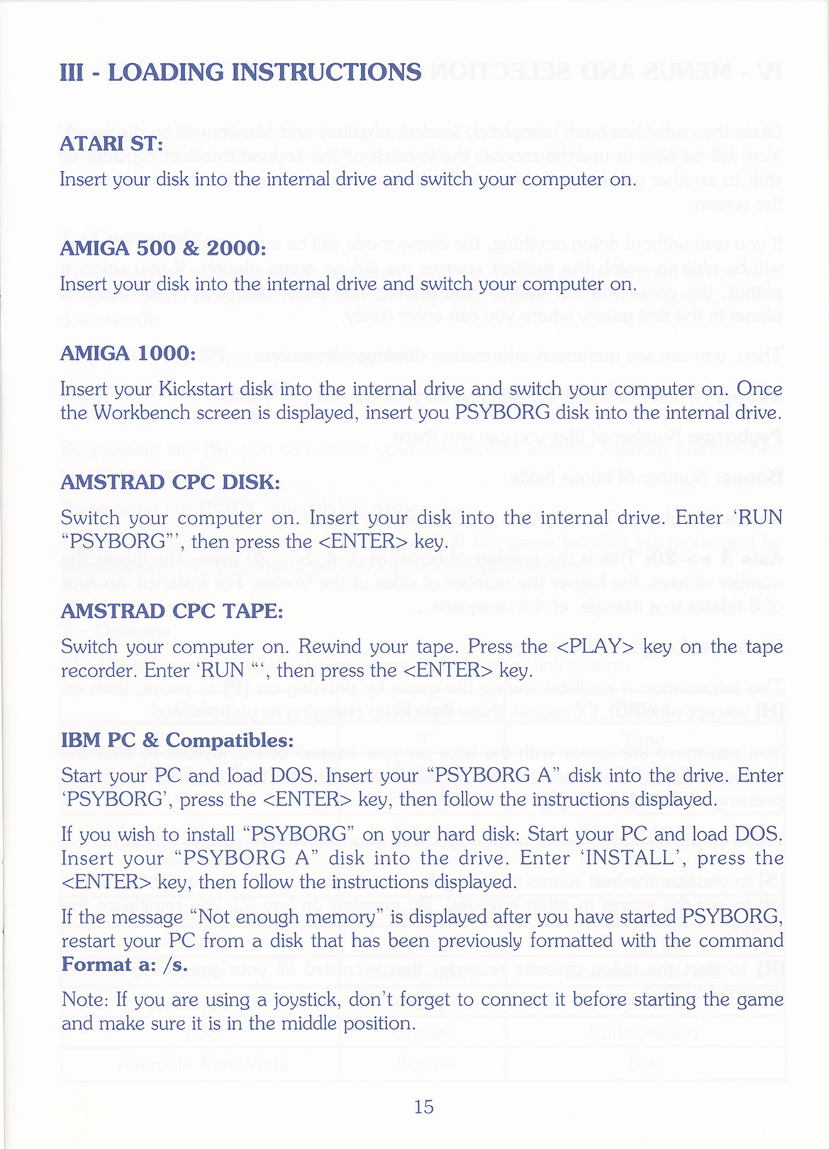 Instructions page 15