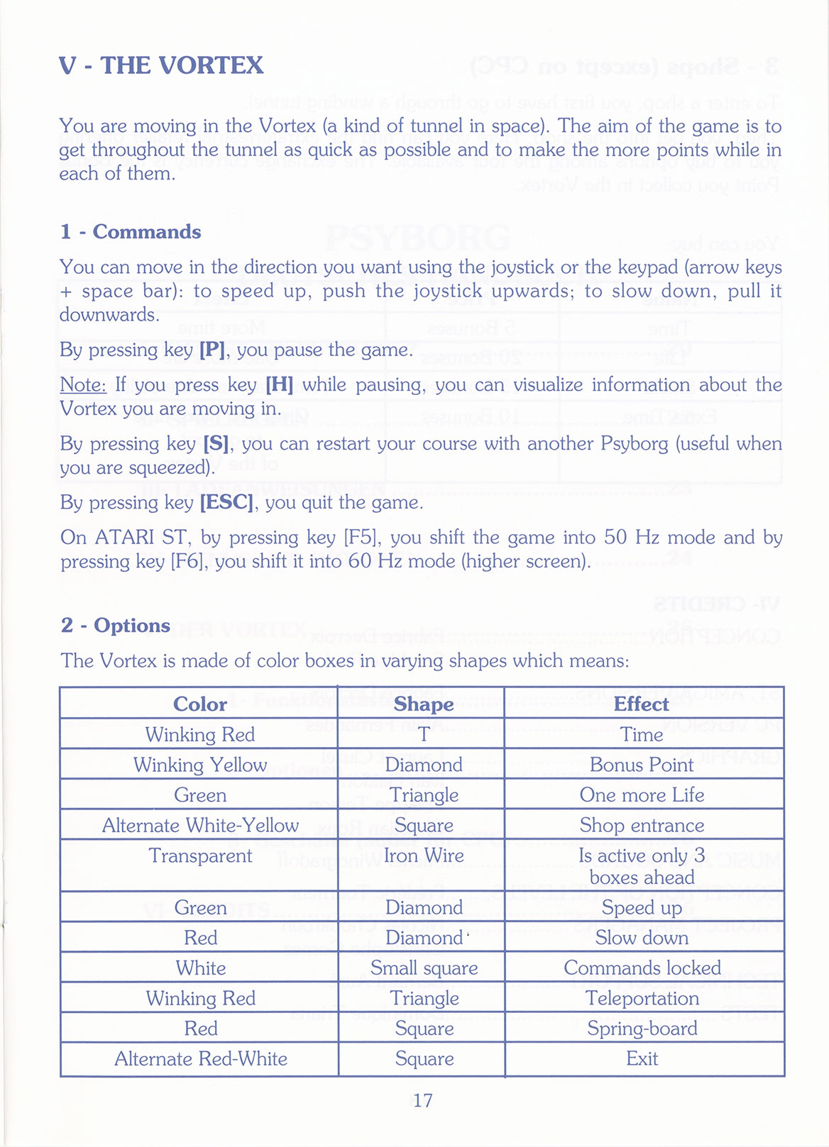 Instructions page 17