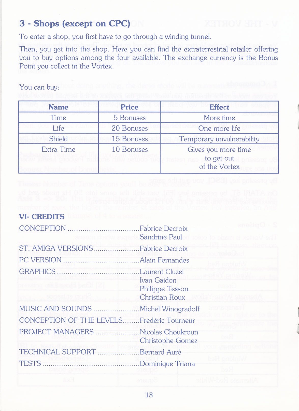 Instructions page 18