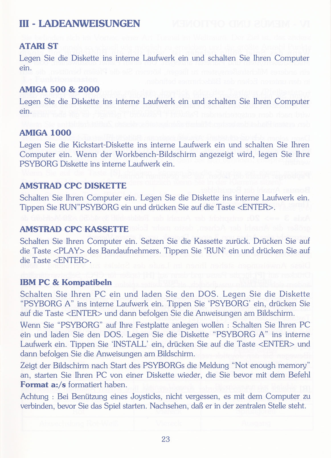 Instructions page 23