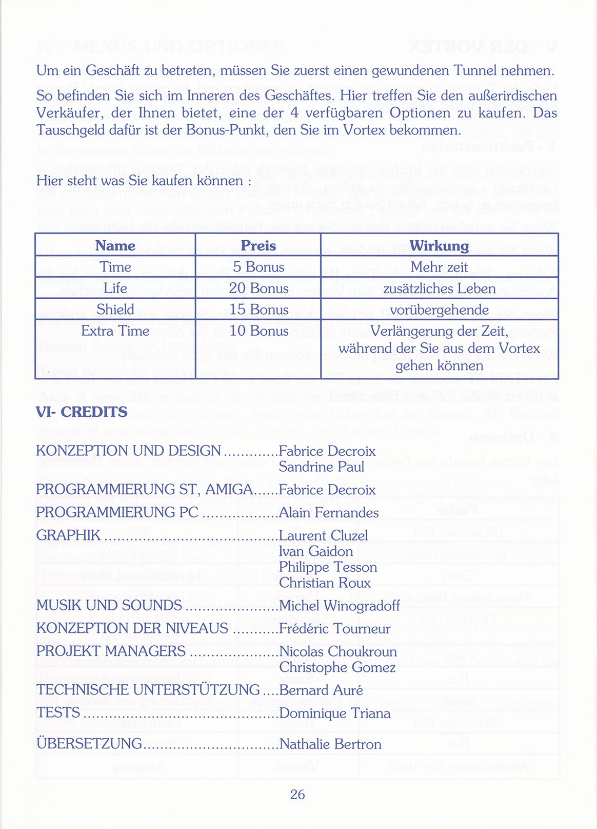 Instructions page 26