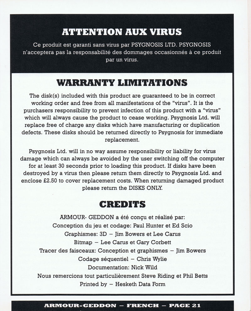 Instructions page 21
