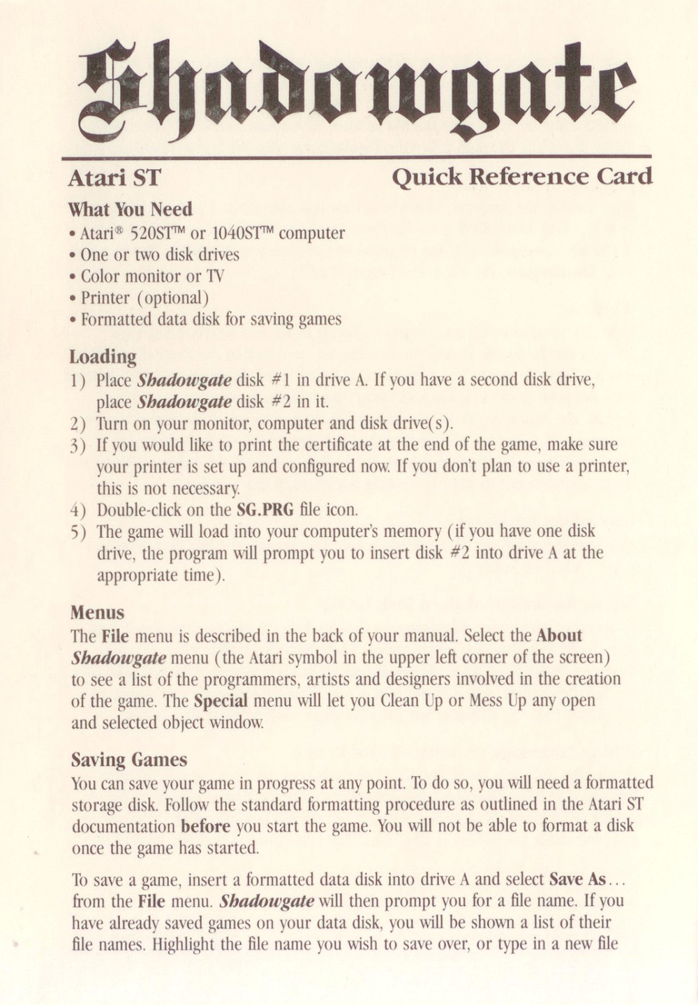 Instructions page 21