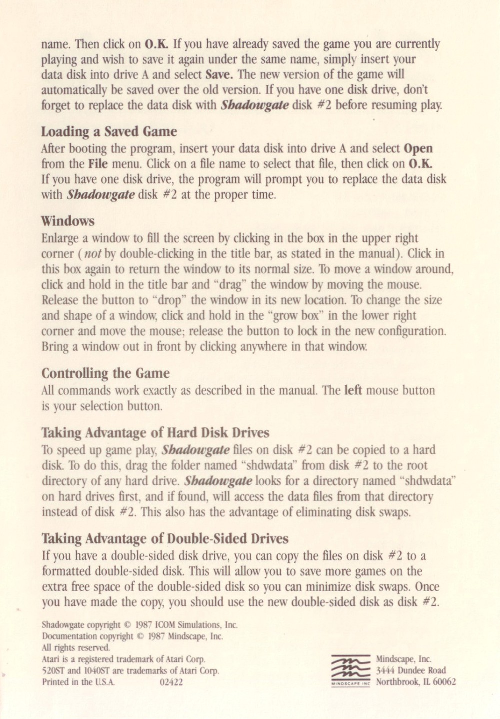Instructions page 22