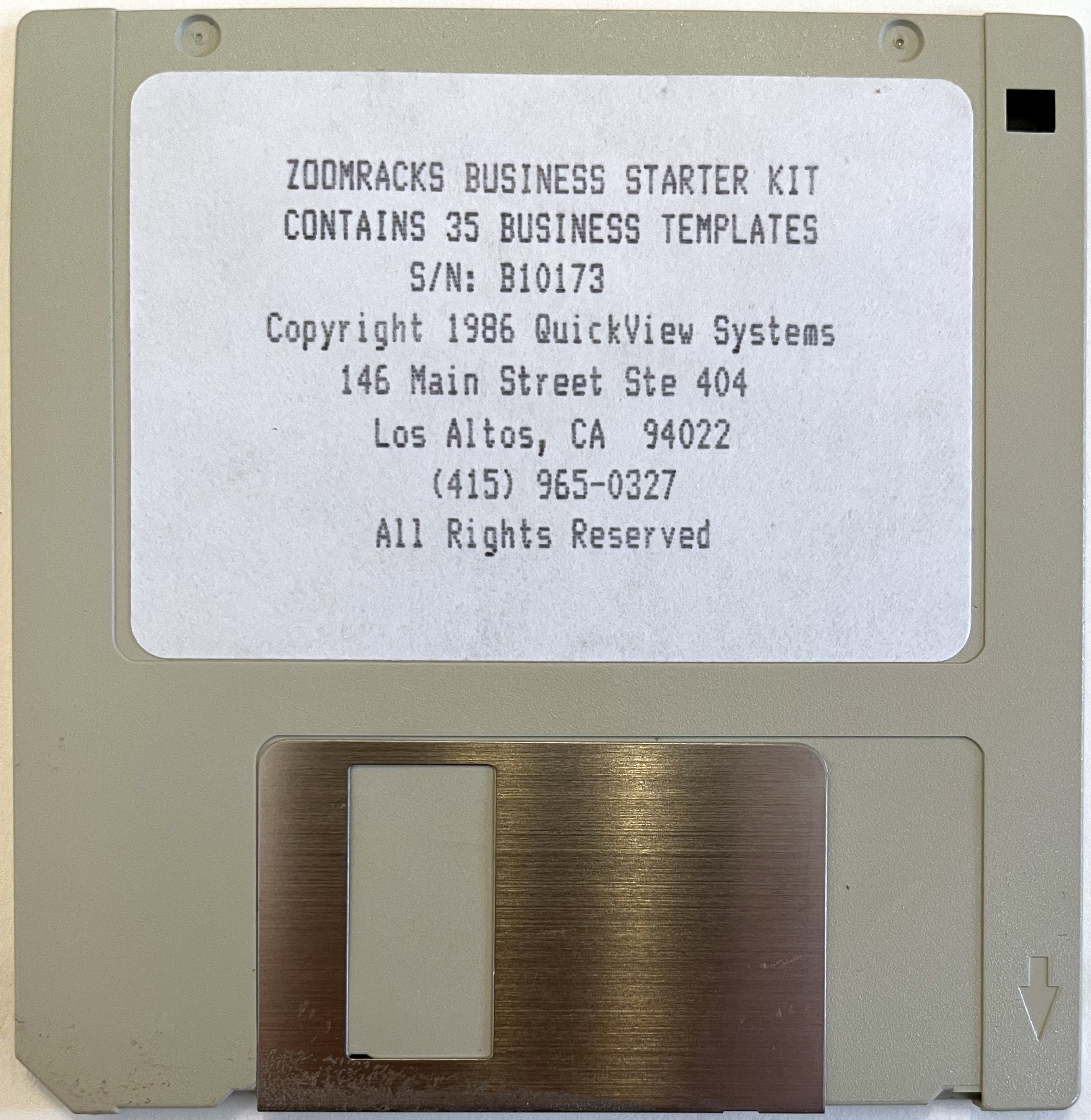 Zoomracks Business Starter Kit — Disk