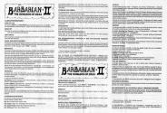 Barbarian II - The Dungeon of Drax Atari instructions