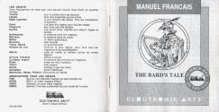 Bard's Tale (The) - Tales of the Unknown Atari instructions