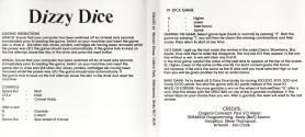 Dizzy Dice Atari instructions