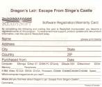 Dragon's Lair  - Escape from Singe's Castle Atari instructions