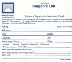 Dragon's Lair Atari instructions