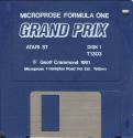 Formula One Grand Prix Atari disk scan