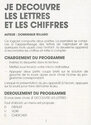 Je Découvre les Lettres et les Chiffres Atari instructions