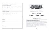 Lotus Esprit Turbo Challenge Atari instructions