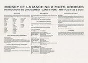 Mickey et la Machine à Mots Croisés Atari instructions