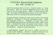Micro Kitchen Companion Atari instructions