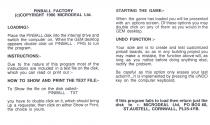Pinball Factory Atari instructions