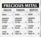 Precious Metal  Atari instructions