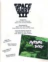Space Quest III - The Pirates of Pestulon Atari instructions