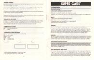 Super Cars Atari instructions