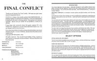 Final Conflict (The) Atari instructions