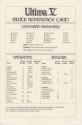 Ultima V - Warriors of Destiny Atari instructions