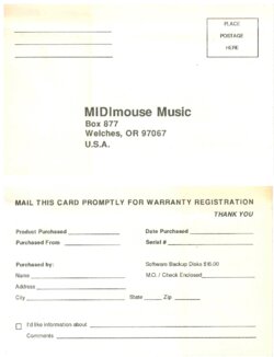 Warranty card