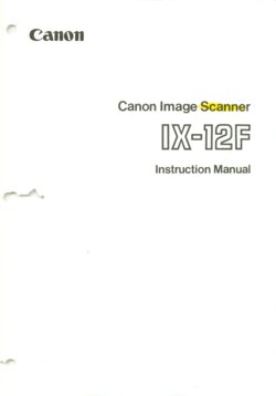 Canon IX-12F scanner manual