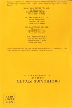 Warranty card