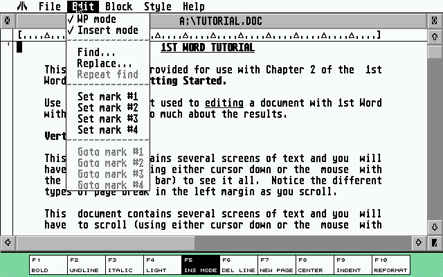 1ST Word atari screenshot