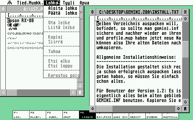 1ST Word atari screenshot