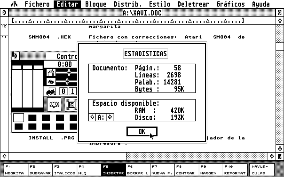 1ST Word Plus atari screenshot