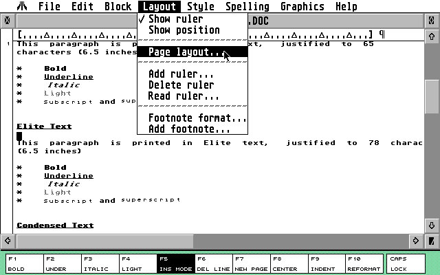 1ST Word Plus atari screenshot