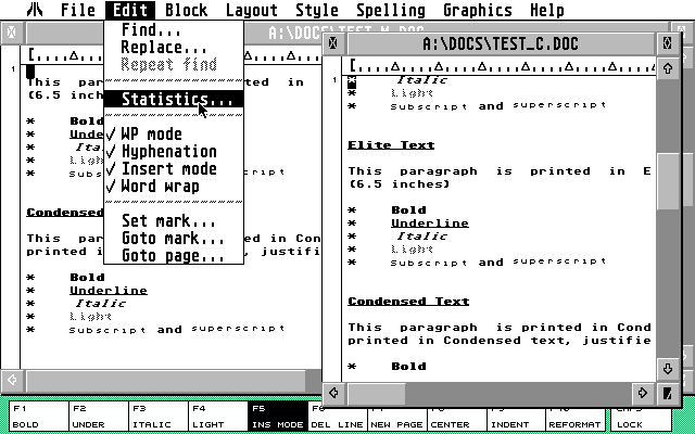 1ST Word Plus atari screenshot