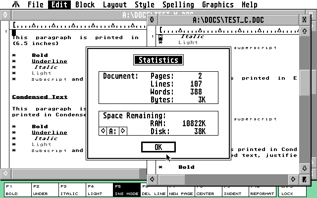 1ST Word Plus atari screenshot