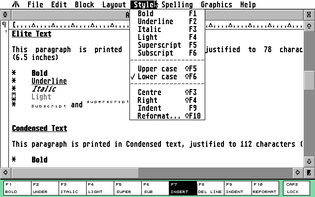 1ST Word Plus atari screenshot