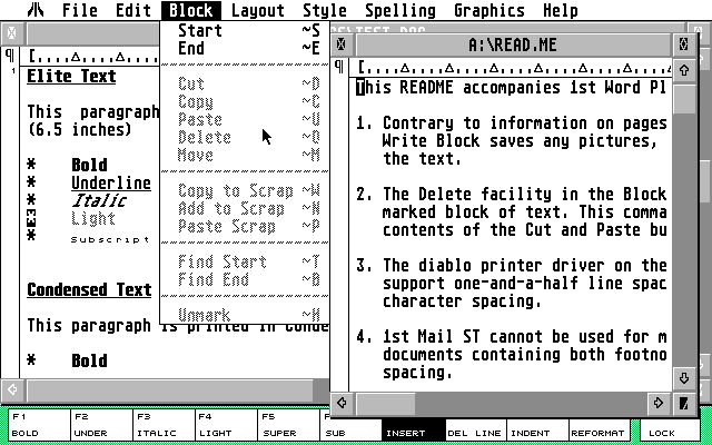1ST Word Plus atari screenshot