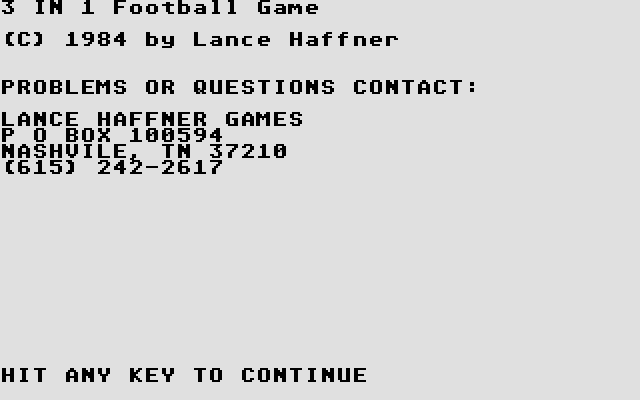 3-in-1 Football atari screenshot