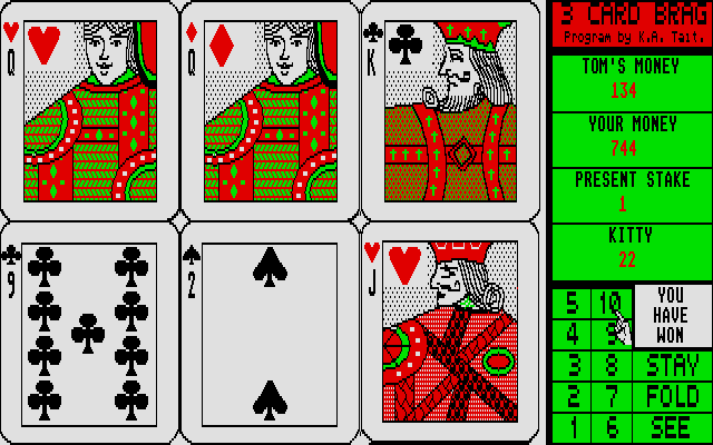 3 Card Brag atari screenshot
