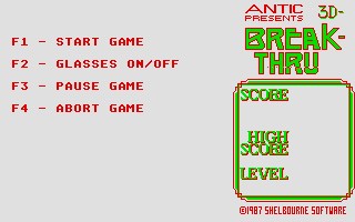 3D Break-Thru atari screenshot