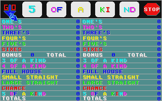 5 of a Kind atari screenshot