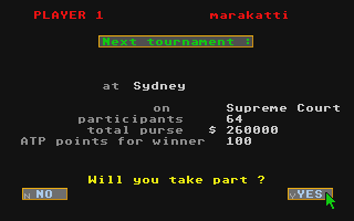 Centre Court 5pm atari screenshot