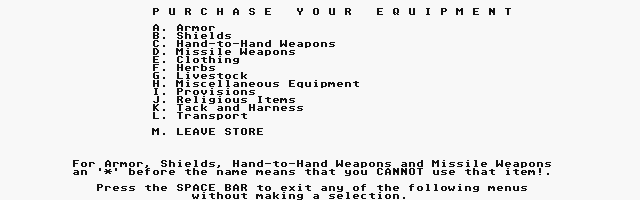 Advanced Dungeons and Dragons Unofficial Character Generator atari screenshot